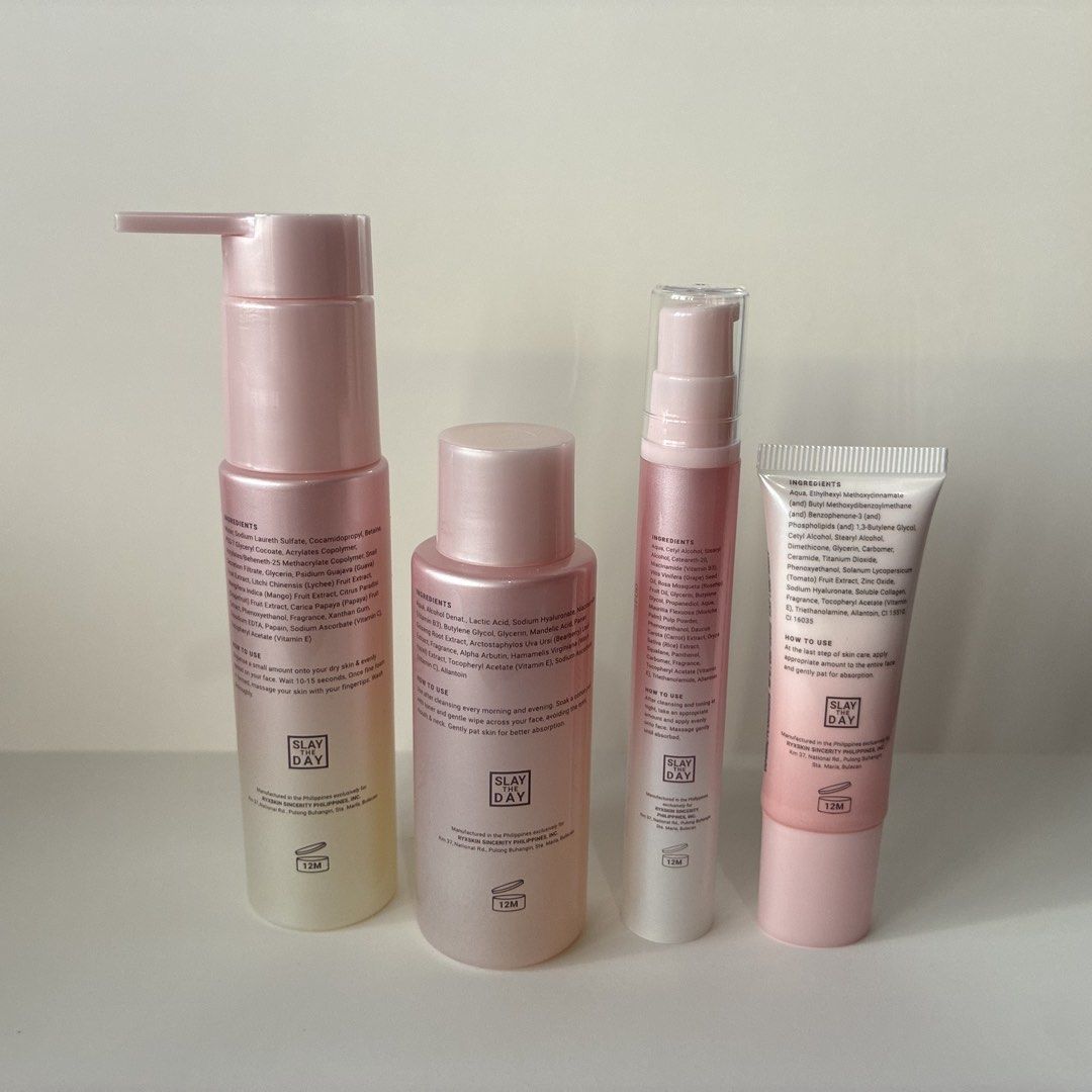 Ryx Skin Radiant Boost Clarifying Set (Category: Face Care) located in Manila. Submitted by sellingmystufffff (Listing ID 1469634987, Image 2). Description: •Almost new pa •Toner, Day Cream, Night Gel — once lang nagamit lahat •Facial Wash — 95% full pa •Expiration Date — August 2027 •Rfs— Hindi sakin hiyang •Actual photos posted.