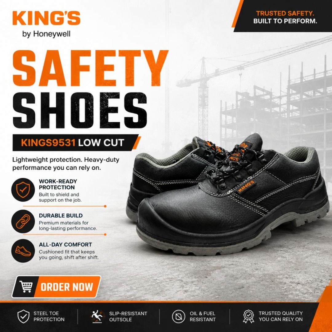 safety shoes king (Category: Casual Shoes) located in Quezon City. Submitted by irishbayaban20 (Listing ID 1469580325, Image 1). Description: ✅ Guaranteed lowest price ✅ Quality products ✅ 100% LEGIT TRUSTED SUPPLIER! ✅ With Complete Legal Documents ✅ BIR Registered We Supply All Kinds Of PPE Supplies, Raincoat, Hard Hat, Cooler Box, Plastic Trash Bin, Road Barriers, Kayak Boats, Crystal Kayak, Traffic Cone, T-Bollards & All Kinds Of Safety Shoes