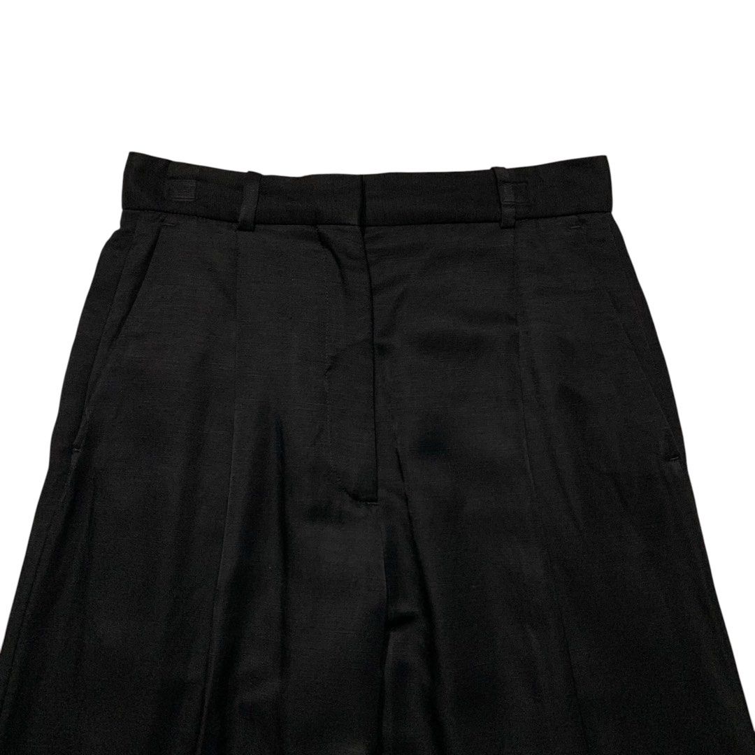 Sandro Satin Pleated Wide Leg Trouser (Category: Other Bottoms) located in Baguio. Submitted by thesecretshop_ph (Listing ID 1469669997, Image 2). Description: Size: 36 Lenght: 39” Waist: 26”-27” Thighs: 12” Leg Opening : 9” Issue: -.