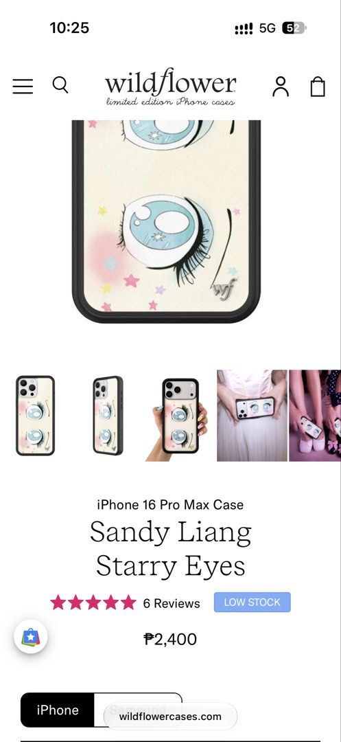 Sandy Liang x Wildflower Cases Iphone 16 pro max (Category: Cases & Sleeves) located in Makati City. Submitted by muffinstuffins (Listing ID 1469589523, Image 3). Description: Purchased from US LIMITED release SRP 2400 Iphone 16 Pro Max RFS: extra .