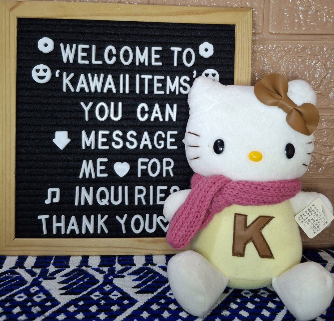 Sanrio Hello Kitty Pink Scarf Plush Toy (Category: Plushies & Soft Toys) located in Bulacan. Submitted by kawaii_items_stuffed_toys (Listing ID 1469743196, Image 1). Description: Brand new From japan box Sanrio Eikoh 1976-2002 Hello Kitty Pink Scarf Height 9inches/23cm Just message me if you ever want to see more pictures of the item, I'm more than glad to assist you. 📌Location: San Jose Del Monte Bulacan, Philippines 🛵Shipping: Flash/Lalamove 