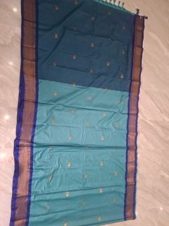 Red and Blue pure Ikkat Saree with Elephant and bird Motifs, Women's ...