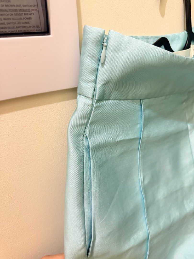 Satin Shorts - Cyan (Category: Shorts) located in Manila. Submitted by xmagic.shopx (Listing ID 1469672911, Image 3). Description: Waist: 26-27 inches Hips: 34 inches Length: 15 inches.