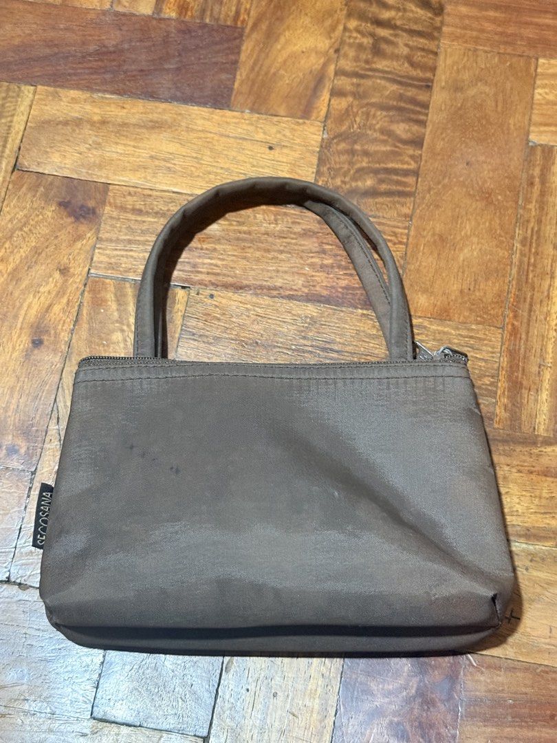 Secosana Brown Nylon Handbag with Dual Compartments (Category: Luxury Bags & Wallets) located in Manila. Submitted by only_alyssacloset (Listing ID 1469645692, Image 2). Description: Brand: Secosana Material: Durable brown nylon Compartments: Double zippered main compartments Size: Small.