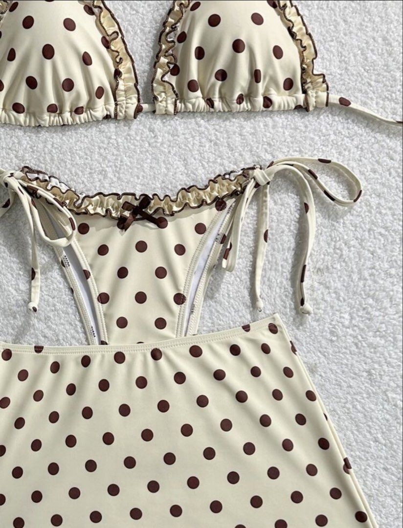 Shein Brown Polka Dot Bikini Set (Category: Bikinis & Swimsuits) located in Cainta. Submitted by lovecalluengg (Listing ID 1469703971, Image 3). Description: Used once only.