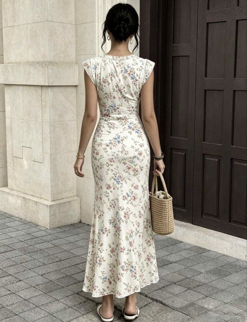 Shein dainty maxi dress (Category: Dresses) located in Cabuyao City. Submitted by girlontherockspreloved (Listing ID 1469619242, Image 3). Description: Like new used once only. No flaw. Fits S-M. Super pretty in actual. Very flattering when worn 🥰.