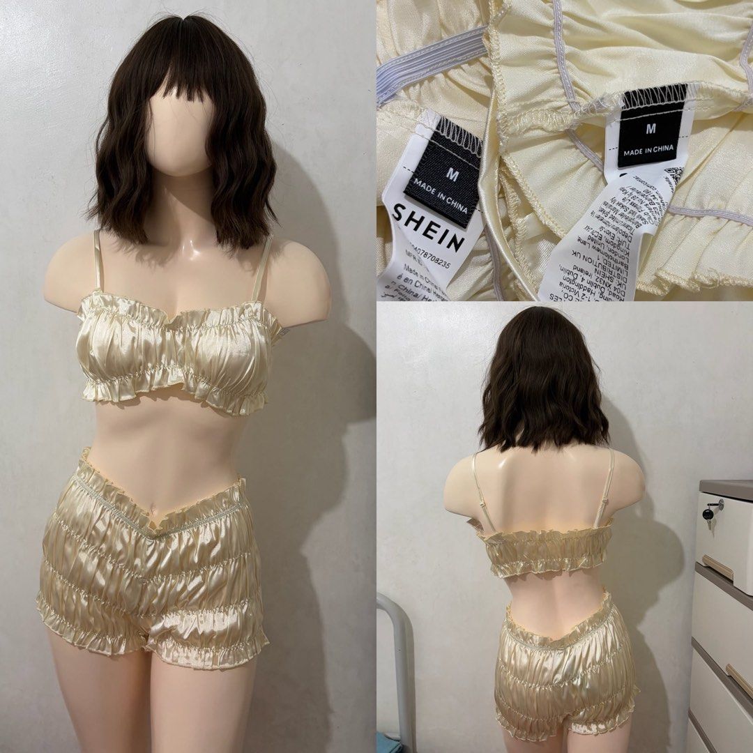 SHEIN Silk Lingerie Coordinates (Category: Sets or Coordinates) located in Pasay City. Submitted by angeladescallar (Listing ID 1469603348, Image 1). Description: brandnew with pouch.