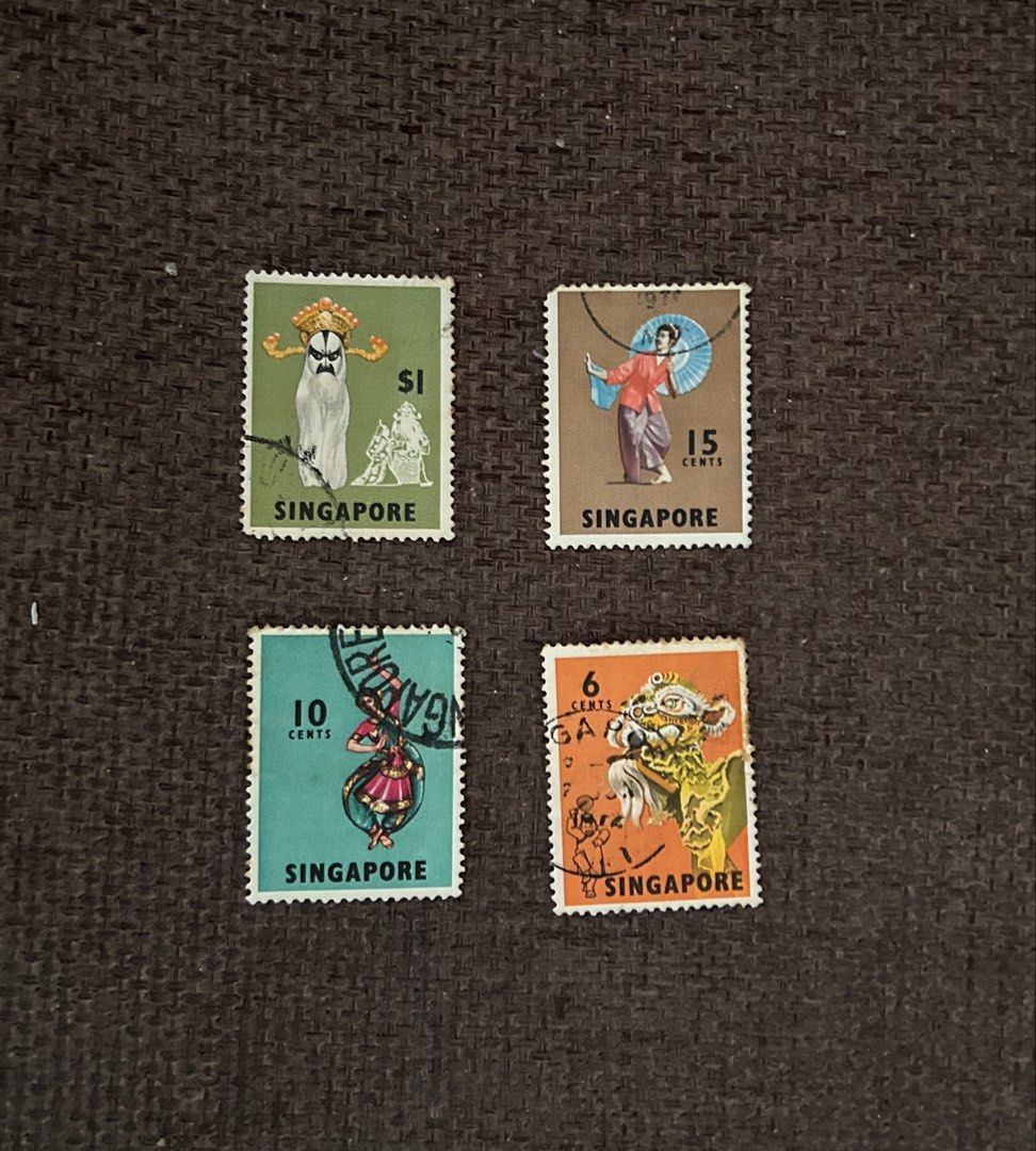 Singapore Stamps, 4 pcs used (Category: Stamps & Prints) located in Binan City. Submitted by impulsebuyer12 (Listing ID 1469756115, Image 1). Description: For collection purposes.