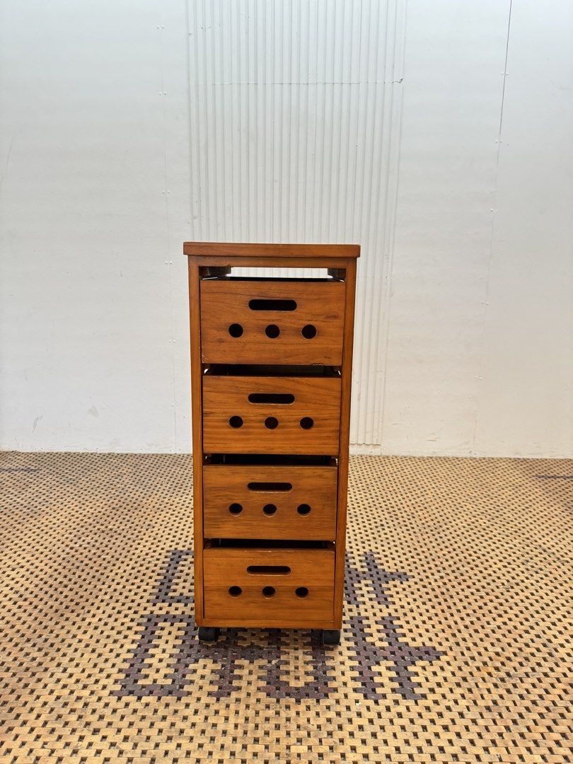 Slim Drawer (Category: Shelves, Cabinets & Racks) located in Quezon City. Submitted by matetdevis13 (Listing ID 1469601935, Image 1). Description: Wooden 3-Tier Slim Drawer Price: 3,500 L12 x W16 x H31 In good condition Code JMD10-M134A.