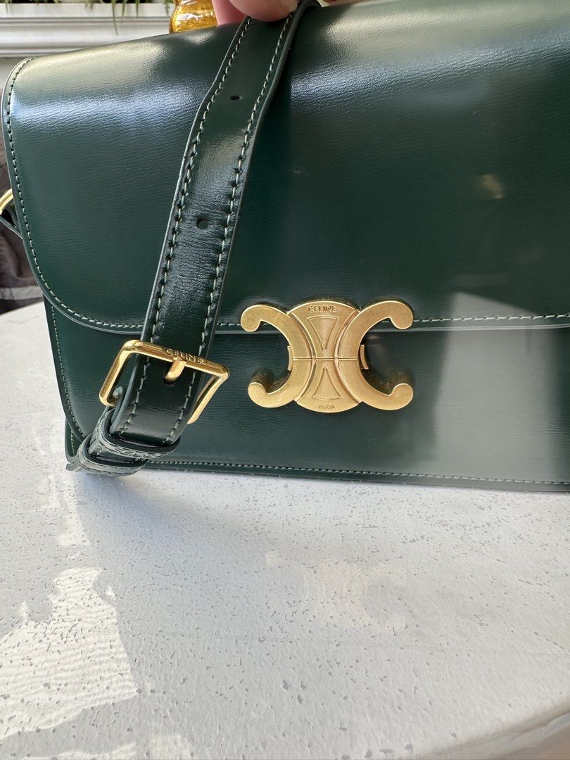 Sling bag (Category: Shoulder Bags) located in Manila. Submitted by joanparungao012022 (Listing ID 1469654308, Image 1). Description: Celine sling bag preloved bag * Color: green * Features: adjustable sling strap * Material: leather * Coded: yes * Zipper: none * This is a second hand bag please manage your expectations * Flaws: minimal sign of use * All bag are not-guaranteed (NGA) since it is bought from japan online seller * Its up to you to d