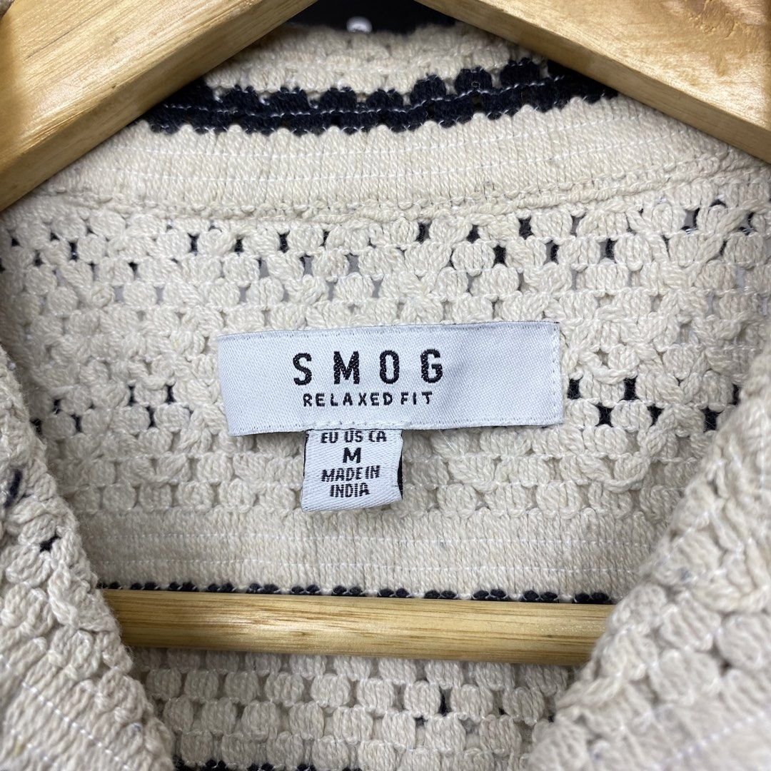 SMOG Striped Knit Polo (Category: Tshirts & Polo Shirts ) located in Cebu City. Submitted by cebuvntgvibes (Listing ID 1469667668, Image 3). Description: 22W x 27L (S-M) . Excellent to new condition. No issue. . Mine ₱750+sf.