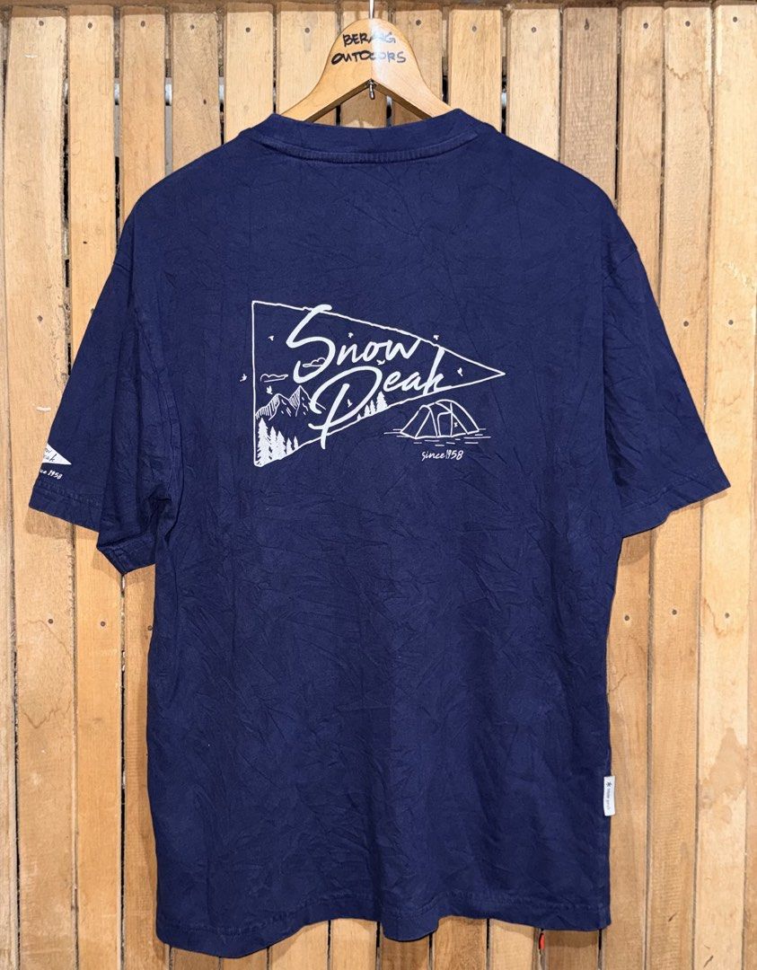 Snow Peak Tee (Category: Tshirts & Polo Shirts ) located in Maramag. Submitted by ghab82885 (Listing ID 1469647269, Image 2). Description: Snow Peak Tee Excellent condition Has minimal hairline crack print(last 2pics) Size Large W21.5” x L27.5” 480 only.