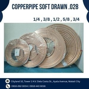 Soft drawn Copper Pipe (Category: Industrial Equipment) located in Makati City. Submitted by one-shop.mkt (Listing ID 1469655549, Image 1). Description: For further details and information, you may contact us through the following: Mobile: 0916 262 3004 | 0918 440 8016 Address: Cityland 10, Tower 1 H.V. Dela Costa St., Ayala Avenue, Makati City Delivery Charge: c/o client .