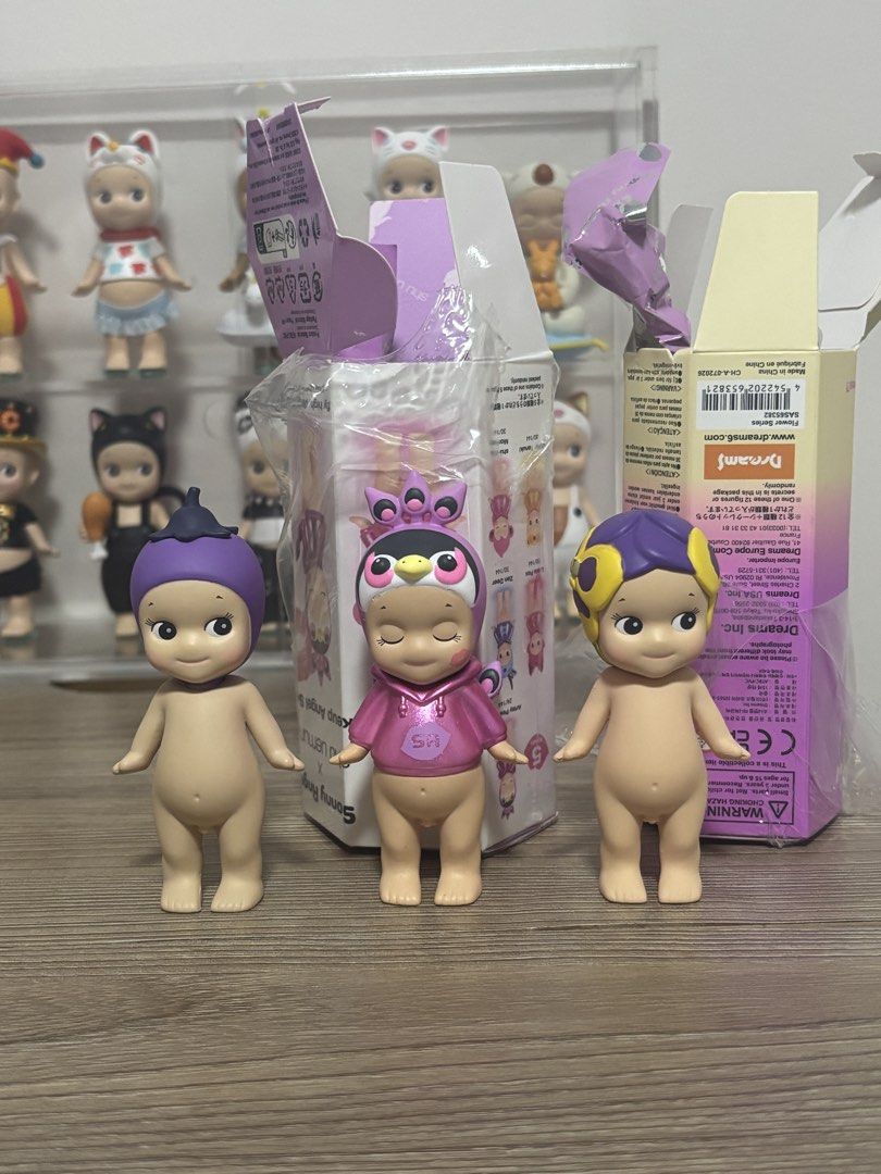 Sonny Angel Purple Set (Category: Designer & Blind Box Toys) located in Manila. Submitted by astriddei_ (Listing ID 1469702664, Image 1). Description: selling as set only peacock & pansy are fresh pulls loc: tondo manila.