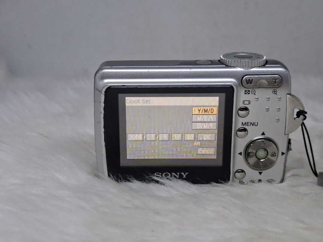 Sony Cyber-shot DSC-S500 6.0 Mega Pixels Digital Camera (Category: Cameras) located in Manila. Submitted by jonrick.co (Listing ID 1469590980, Image 2). Description: - Model: Sony Cyber-shot DSC-S500 (Silver) - Resolution: 6.0 Megapixels with 3x Optical Zoom - Display: 2.4-inch LCD monitor - Condition: Powers on and displays menus properly, with minor cosmetic wear from regular use - Power Source: Uses standard AA batteries - Inclusion: Wrist str