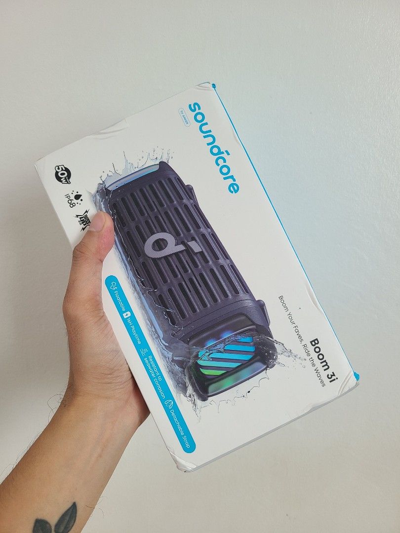 Soundcore Boom 3i (Blue) Sealed (Category: Soundbars, Speakers & Amplifiers) located in Naga. Submitted by nobita_1807 (Listing ID 1469692123, Image 2). Description: Payment first plus 250 shipping fee Mode of payment ; Gcash Courier ; LBC - Brand new & factory-sealed in original retail box - Powerful 50W output with BassUp 2.0 technology - IP68 waterproof: floats on water and resists seawater corrosion - Long-lasting battery with up to 16 hours 