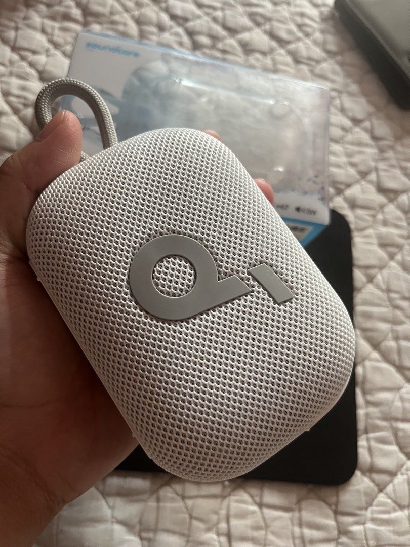Soundcore Select 4 Go Portable Bluetooth Speaker (Category: Soundbars, Speakers & Amplifiers) located in Manila. Submitted by tevesluck46584 (Listing ID 1469622883, Image 2). Description: - Model: Soundcore Select 4 Go Portable Speaker - Color: White (includes matching carrying strap) - Audio: Powerful 5W sound output - Battery Life: Up to 20 hours on a single charge - Durability: IP67 waterproof and dustproof build, ideal for outdoor adventures 