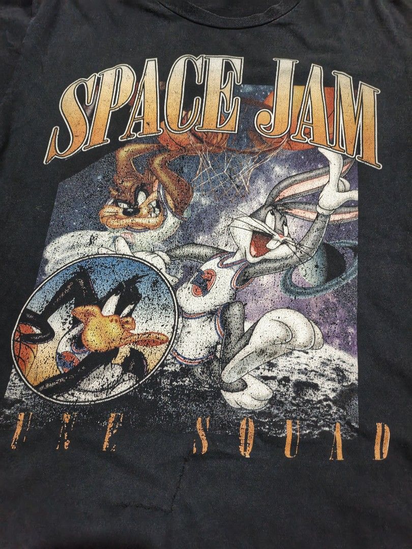 Space Jam Shirt (Category: Tshirts & Polo Shirts ) located in Manila. Submitted by sigma.vtg (Listing ID 1469678734, Image 2). Description: Crack prints, graphic fade, repaired slice 250 + sf.