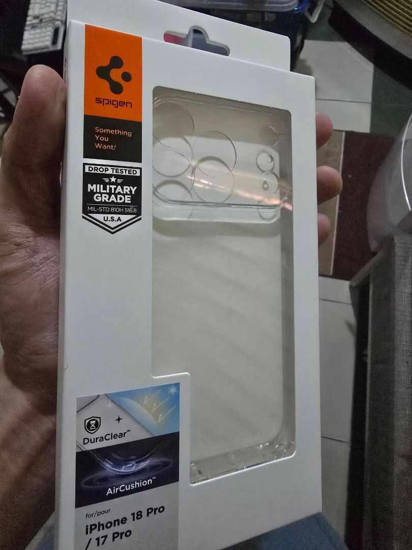 spigen ultra hybid case for iphone 17 pro 18 pro (Category: Cases & Sleeves) located in Caloocan City. Submitted by nathanstreasure (Listing ID 1469622941, Image 2). Description: price 1000 location mandaluyong original brand new.