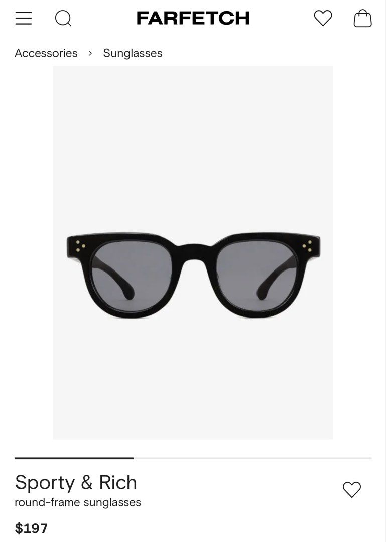 Sporty & Rich Round-Frame Sunglasses Black (Category: Sunglasses & Eyewear) located in Quezon City. Submitted by Zandee (Listing ID 1469620170, Image 3). Description: - Brand: Sporty & Rich - Style: Round-frame sunglasses in classic black acetate - Lenses: Dark lenses with subtle gold-tone hardware on temples and hinges - Condition: Brand new / Never worn out, kept safely in case - Inclusions: Original dark green branded storage box.