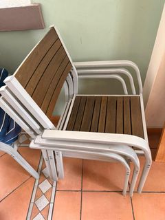 Woven Stackable Chairs Red Yellow Metal Frame, Furniture & Home Living ...