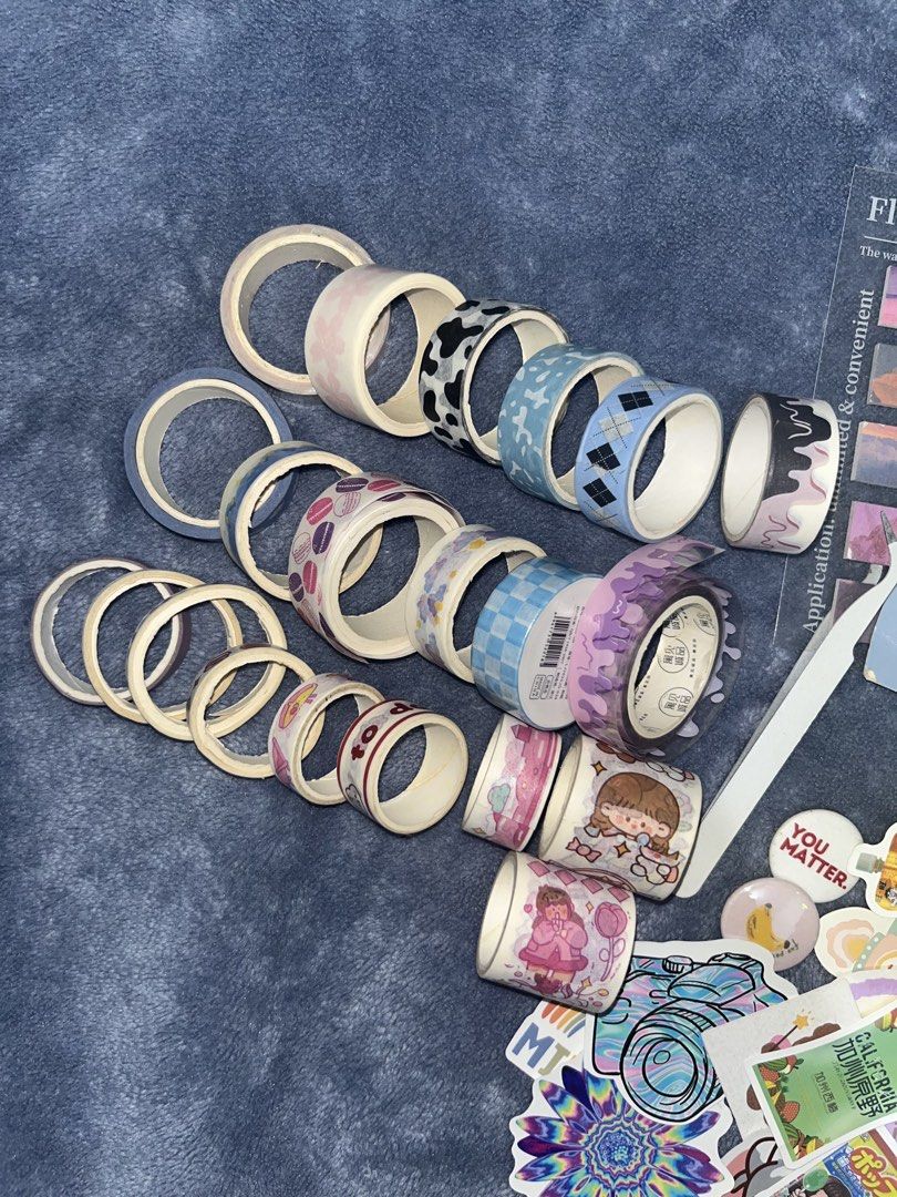 Stationery bundle for scrapbook/journal (Category: Stationery & School Supplies) located in Tarlac. Submitted by yuejunnie (Listing ID 1469604519, Image 2). Description: - Journaling supplies bundle for planners and scrapbooking - Includes washi tapes, stickers, sticky notes, pin, and tweezers - Everything pictured comes in the set -80+ pcs all in.