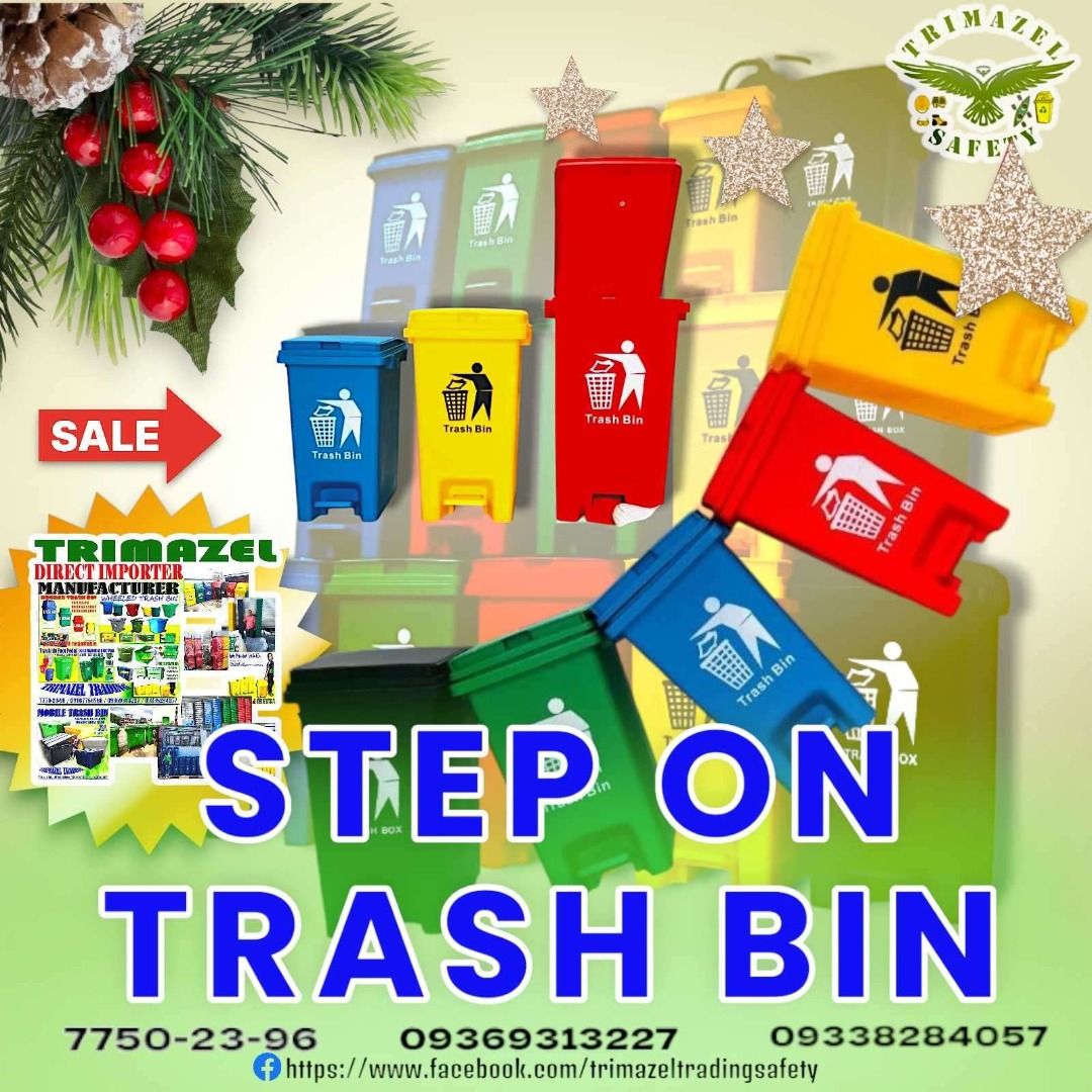 step on trash bin (Category: Waste Bins & Bags) located in Quezon City. Submitted by irishbayaban20 (Listing ID 1469583821, Image 1). Description: ✅ Guaranteed lowest price ✅ Quality products ✅ 100% LEGIT TRUSTED SUPPLIER! ✅ With Complete Legal Documents ✅ BIR Registered We Supply All Kinds Of PPE Supplies, Raincoat, Hard Hat, Cooler Box, Plastic Trash Bin, Road Barriers, Kayak Boats, Crystal Kayak, Traffic Cone, T-Bollards & All Kinds Of Safety 