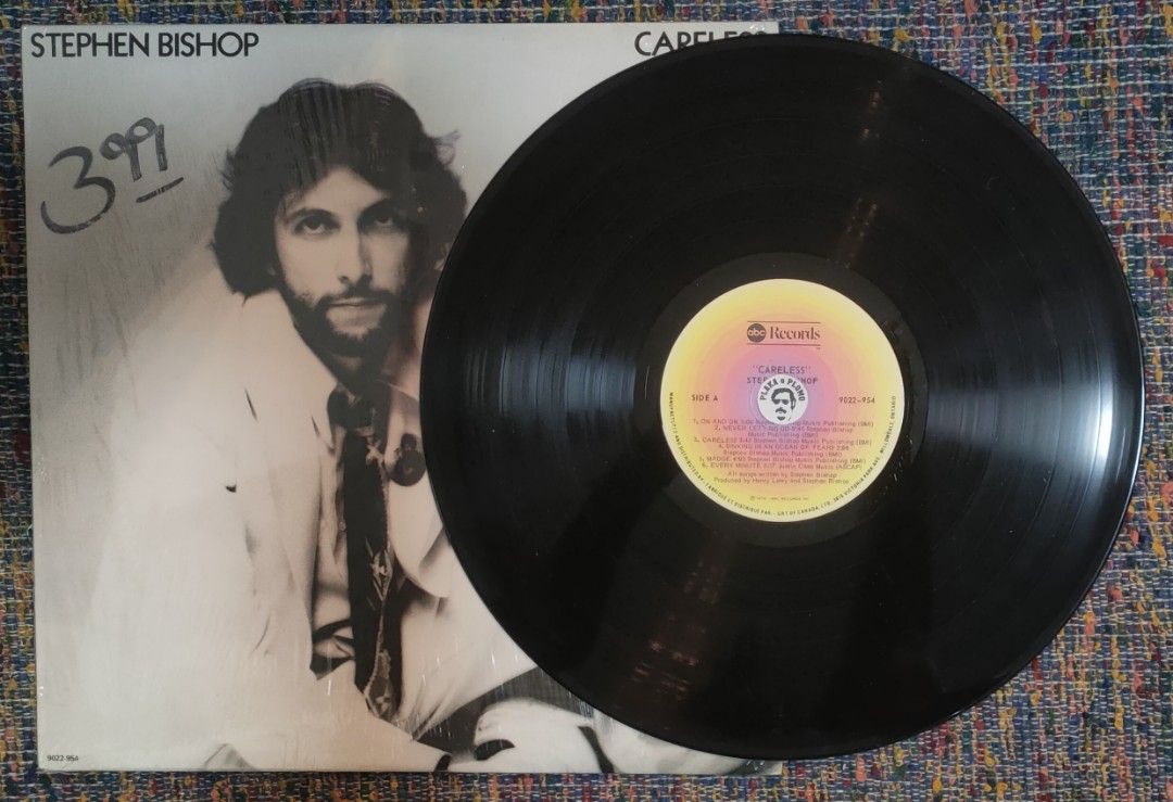 Stephen Bishop - Careless LP Vinyl Record (Category: Vinyls) located in Quezon City. Submitted by plaka.o.plomo (Listing ID 1469612183, Image 3). Description: Artist(s) : Stephen Bishop Album : Careless Year : 1976 Media : VG+ Color : Black Sleeve : VG+ No. : 1x Vinyl Size : 12" RPM : 33 Country : Canada Catalog No. : 9022-954 Tracklist : - Side A 1. On And On 3:00 2. Never Letting Go 3:45 3. Careless 3:42 4. Sinking In An Ocean Of Tears 3:08 5. 