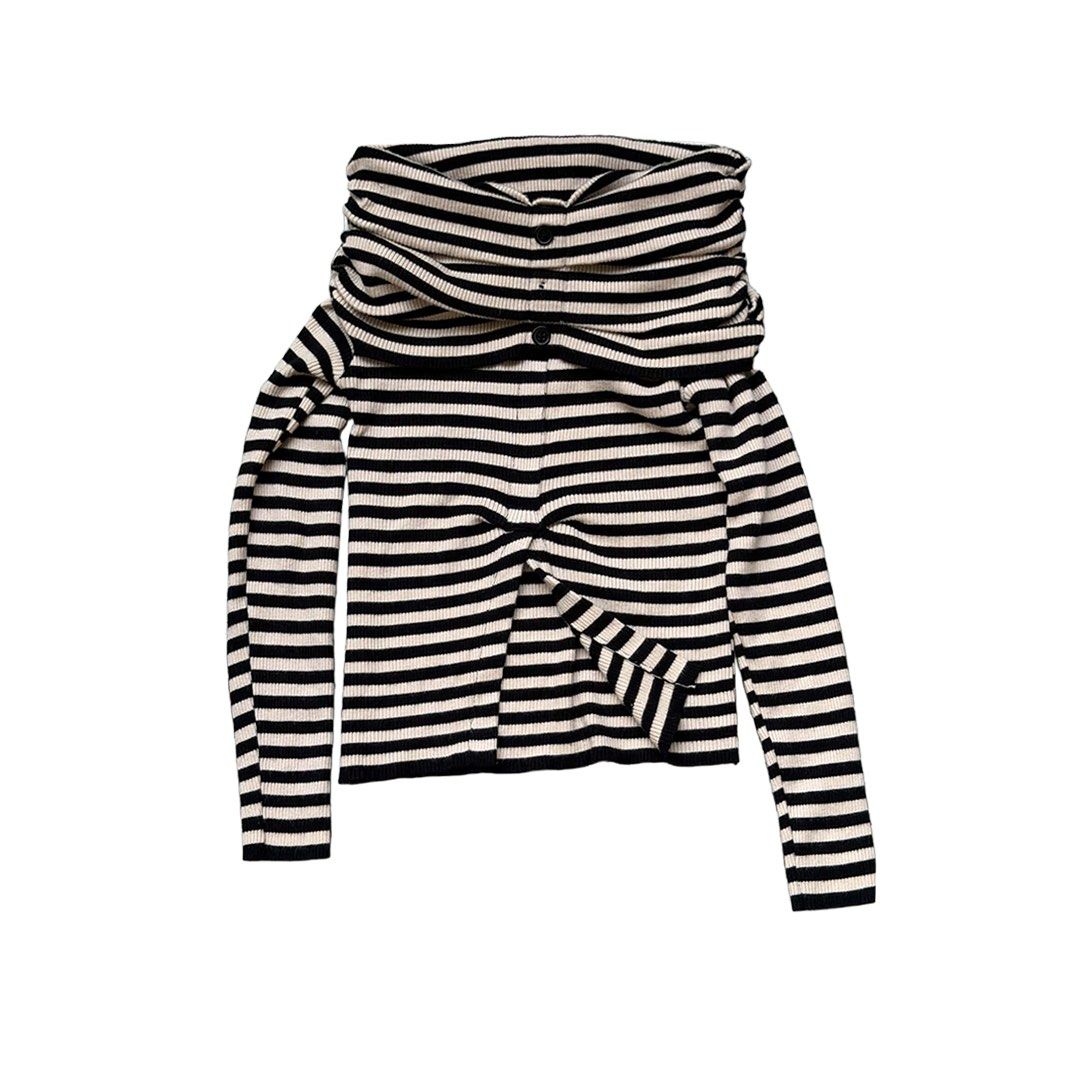 Striped off shoulder top (Category: Others Tops) located in Manila. Submitted by angelconscious (Listing ID 1469695212, Image 1). Description: No issues, xs but super stretchable fabric, cropped as well .