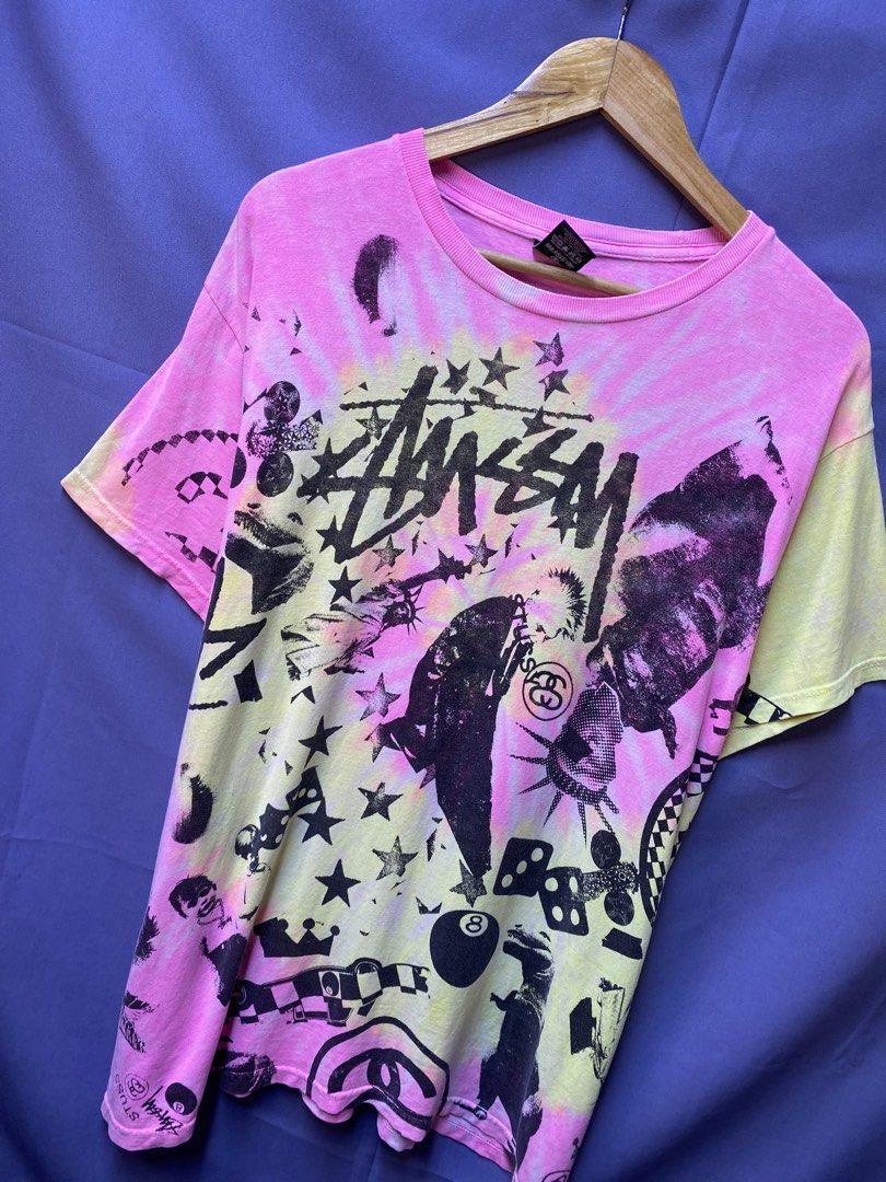 Stüssy “pink classic tie dye” Tee (Category: Tshirts & Polo Shirts ) located in Makati City. Submitted by drip.poww (Listing ID 1469736785, Image 2). Description: - Authentic Stussy - Color: pink - Size: Large - Dimes: 23.5x29 - Authentic - Excellent condition - Need wash, fresh from bale - Material: 100% Cotton Please don’t expect too much—these are thrifted (ukay) items. 😊 !!STILL NEGOTIABLE!!.
