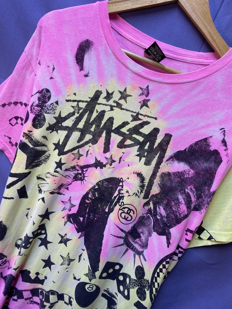 Stüssy “pink classic tie dye” Tee (Category: Tshirts & Polo Shirts ) located in Makati City. Submitted by drip.poww (Listing ID 1469736785, Image 3). Description: - Authentic Stussy - Color: pink - Size: Large - Dimes: 23.5x29 - Authentic - Excellent condition - Need wash, fresh from bale - Material: 100% Cotton Please don’t expect too much—these are thrifted (ukay) items. 😊 !!STILL NEGOTIABLE!!.