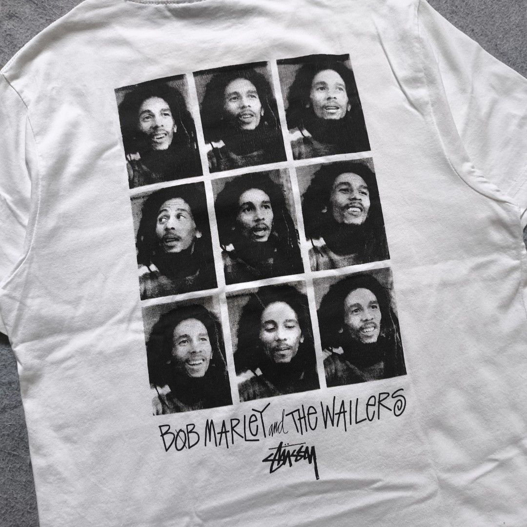 Stussy 2018 Bob Marley Wailers Frame Tee (Category: Tshirts & Polo Shirts ) located in Manila. Submitted by shykes_26 (Listing ID 1469651029, Image 3). Description: Dimensions Width - 16 Length - 26 Size on tag - S Issues - Hairlines when stretching.