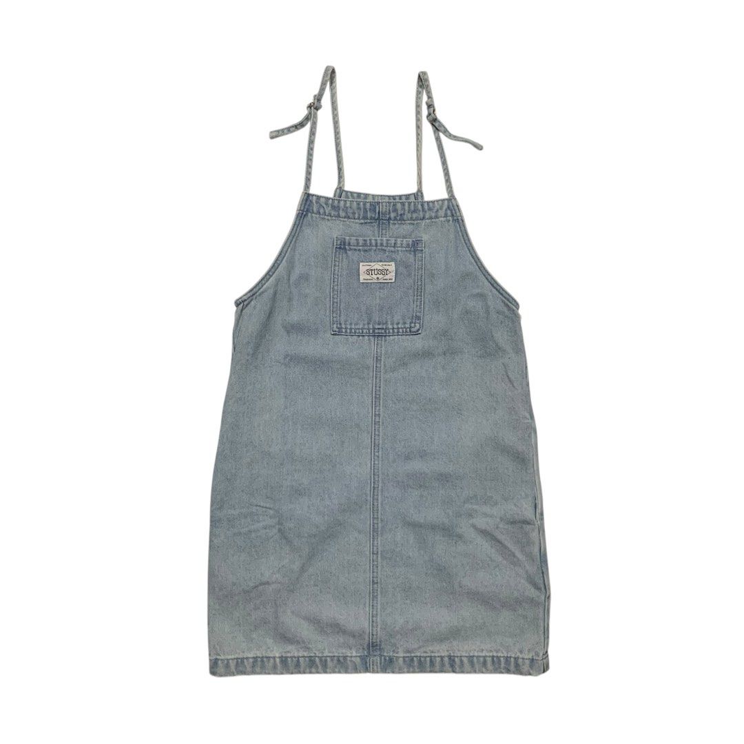Stussy Denim Apron Style String Mini Dress (Category: Dresses) located in Baguio. Submitted by thesecretshop_ph (Listing ID 1469668130, Image 1). Description: Size: 6 Lenght: 26” Width: 16” ( Pit to pit ) Waist: 17” Issue: -.