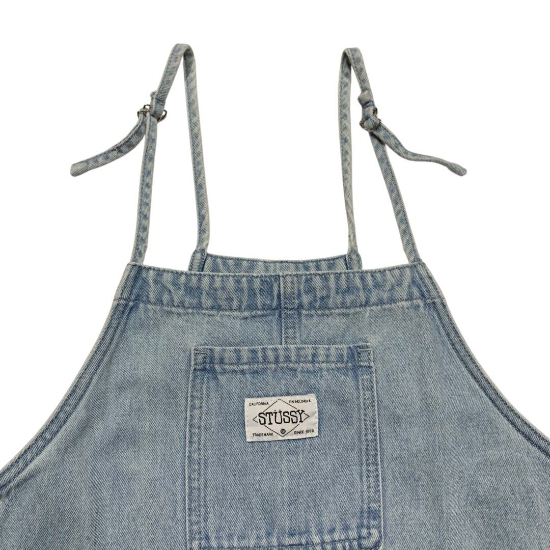 Stussy Denim Apron Style String Mini Dress (Category: Dresses) located in Baguio. Submitted by thesecretshop_ph (Listing ID 1469668130, Image 3). Description: Size: 6 Lenght: 26” Width: 16” ( Pit to pit ) Waist: 17” Issue: -.