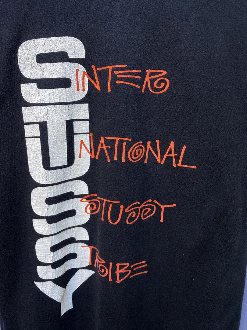STUSSY “INTERNATIONAL TRIBE” (Category: Tshirts & Polo Shirts ) located in Makati City. Submitted by drip.poww (Listing ID 1469733046, Image 3). Description: - Authentic Stussy - Color: black - Size: Meduim - Dimes: 23x30 - Authentic - Excellent condition - Need wash, fresh from bale - Material: 100% Cotton Please don’t expect too much—these are thrifted (ukay) items. 😊 !!STILL NEGOTIABLE!!.