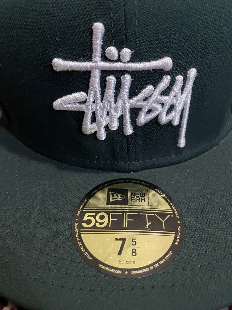 Stussy x New Era Fitted Cap (Category: Caps & Hats) located in Manila. Submitted by kabloh (Listing ID 1469593455, Image 2). Description: 7 5/8 but fits 7 1/2 Like new Displayed only Authentic Not thrifted Slightly nego.