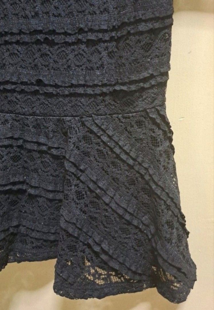 Style & Co. Black Lace Blouse (Category: Blouses) located in Manila. Submitted by thrifter_lifestyle (Listing ID 1469581656, Image 3). Description: Brand: Style & Co. (bought in the US) Lace material, black lining in torso area Short Sleeves Flares at the bottom (see close up photo) Material: as indicated in tag, light stretch from spandex No issues 😀 RFS: no longer fits me, no worn photos..