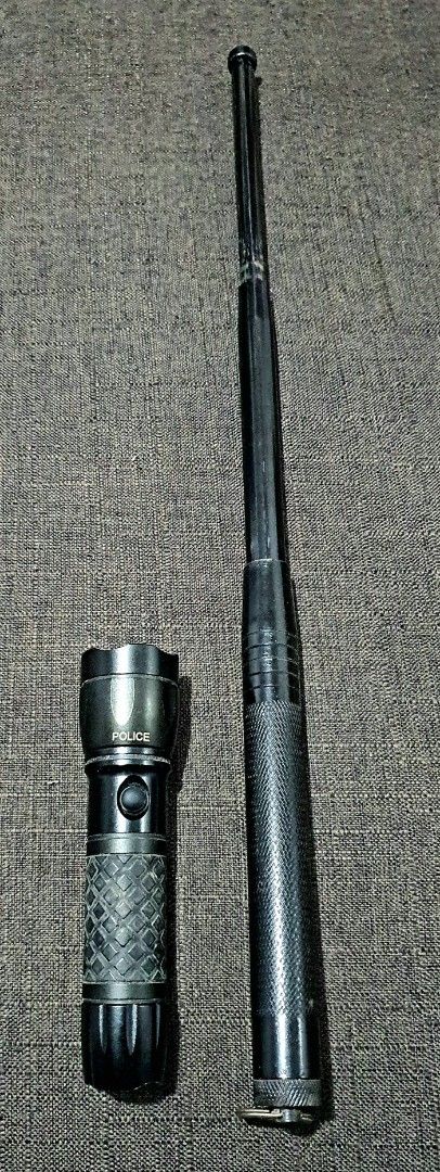 Tactical Security & Camping Kit – LED Flashlight + Extendable Baton (Like New) (Category: Hiking & Camping) located in Castillejos. Submitted by hornets0000 (Listing ID 1469638280, Image 1). Description: Description: Selling a heavy-duty tactical security and outdoor survival set. It has been safely stored in a drawer and is in excellent, like-new cosmetic condition with zero field wear. Condition: Lightly Used / Like New. Important Note on Flash