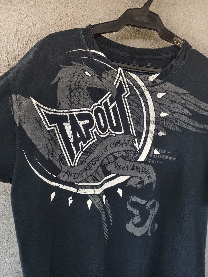 tapout shirt (Category: Activewear) located in Amadeo. Submitted by josephotep (Listing ID 1469638296, Image 2). Description: tapout shirt L on tag 21.5x28.5 perfect fade 9/10 colorate condition 650 plus sf loc cavite pm📥.