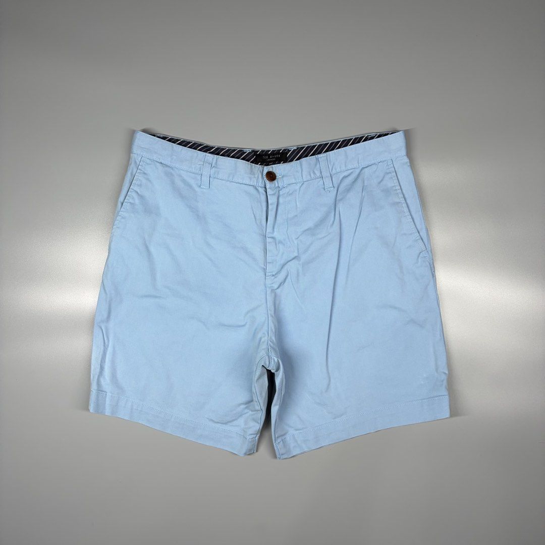 Ted Baker (Category: Shorts) located in Cavite. Submitted by onebeancent (Listing ID 1469719011, Image 1). Description: Size: 34 Waistline Dimension: 17" Length (Above the knee) Color: Sky bluee Color Rate: 10/10 Issue: 1 Hole see last pic for ref. Condition: Excellent overall Price: 380php Additional Shipping Fee (J&T Small Pouch) 75php Luzon 100php visayas 120php mindanao.
