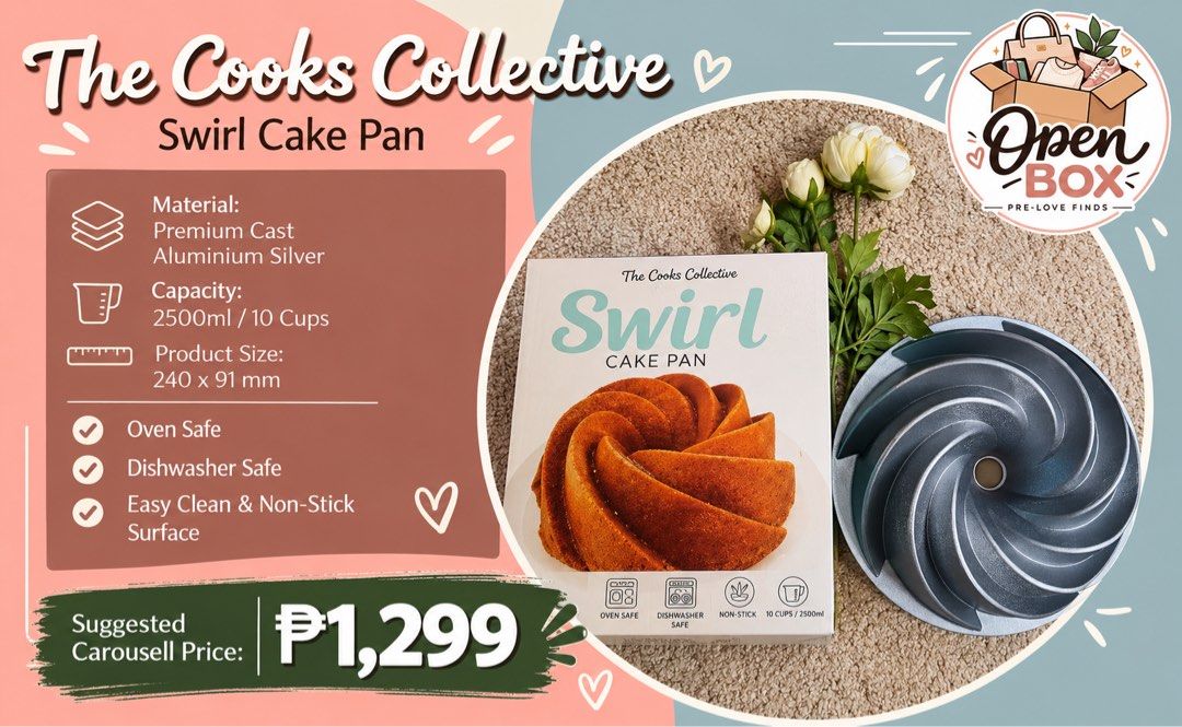 The Cooks Collective Swirl Cake (Category: Bakeware) located in Manila. Submitted by free.openboxph (Listing ID 1469587954, Image 1). Description: .