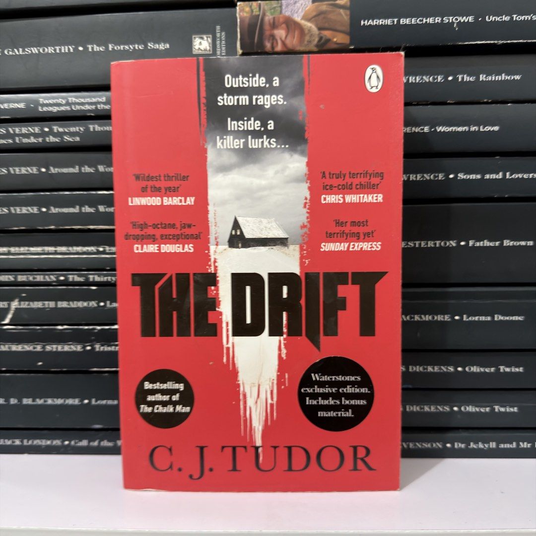 The Drift by C.J. Tudor (Category: Storybooks) located in Lingayen. Submitted by readwjane (Listing ID 1469592148, Image 1). Description: - Title & Author: The Drift by C.J. Tudor - Edition: Waterstones Exclusive with bonus material - Format: Paperback novel - Condition: Good shape, well-kept spine and cover - Genre: Thriller set in a gripping snowbound location.