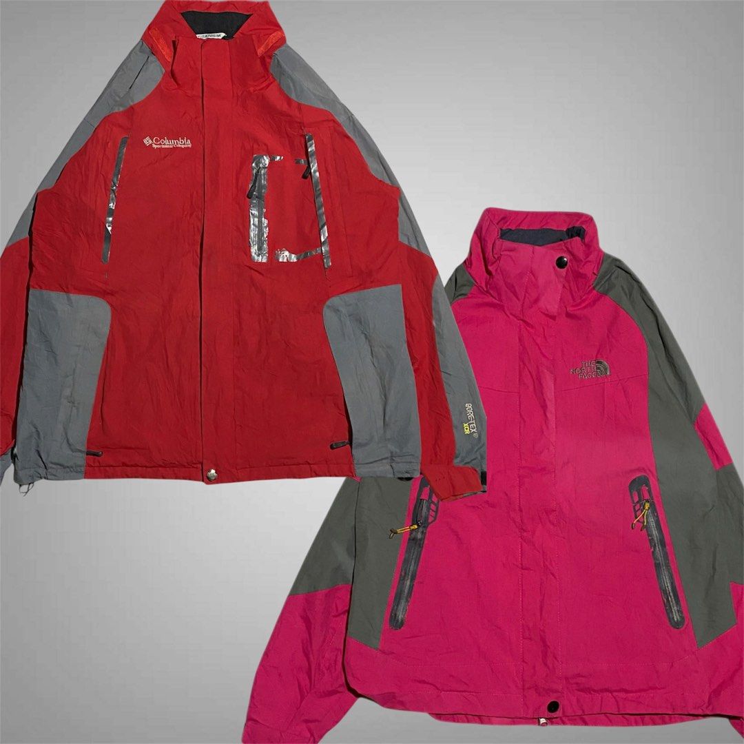 The North Face x Columbia ASPACK (Category: Coats, Jackets and Outerwear) located in Mabalacat. Submitted by stellargarments (Listing ID 1469737401, Image 1). Description: The North Face Summit Series L: 26 W : 22.5 8/10 EMBROIDERED BACK TO BACK LOGOS VELCRO RIBBINGS SMOOTH ZIPPERS WITH INSIDE POCKET & 2 WAY ZIPPER VERY COMFY & SMOOTH ON SKIN NEED WASH STAINS SA BANDANG POCKETS & SA PABABA cut maraming washtags FRESH FROM BALE columbia red windbr