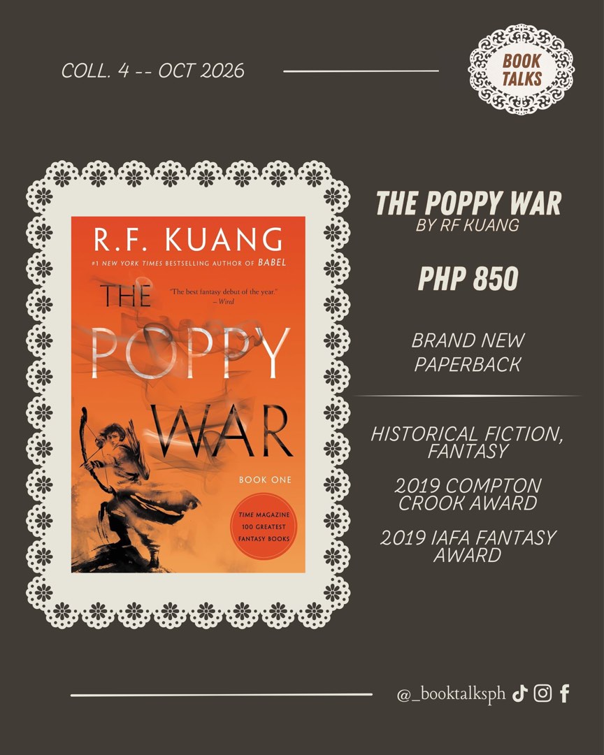 The Poppy War by RF Kuang [BNEW TP], Hobbies & Lifestyle, Books ...