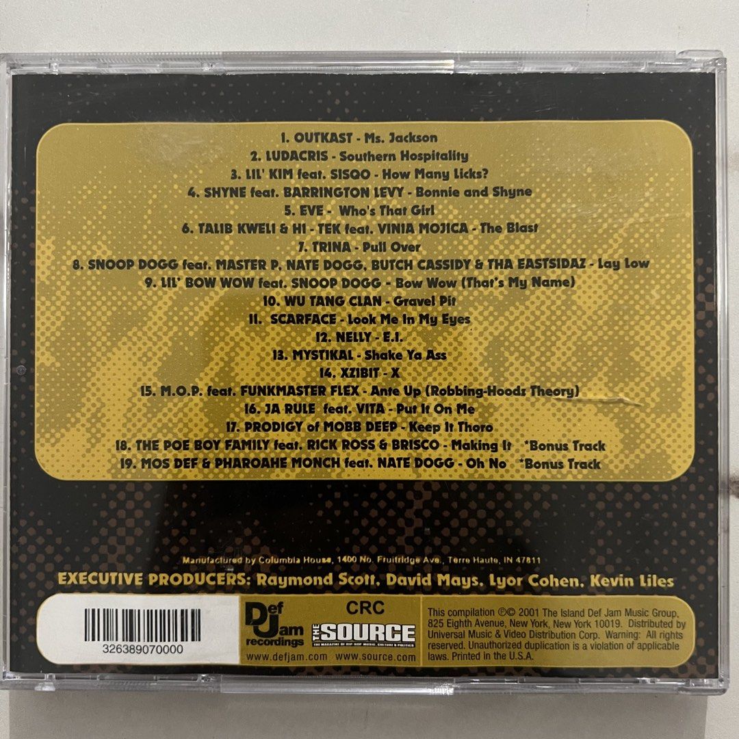 The Source Hip-Hop Awards 2001 (Category: CDs & DVDs) located in Caloocan City. Submitted by thelittlejewelcase (Listing ID 1469706624, Image 2). Description: Featuring Outkast Ludacris Wutang Clan Scarface Snoop Dogg .