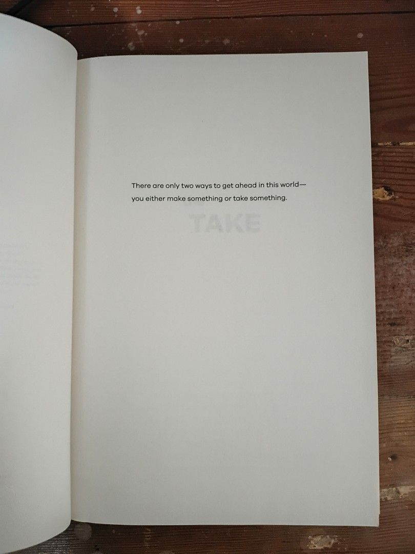 The Take by Kelly Yang Novel Paperback (Category: Storybooks) located in Makati City. Submitted by jouelle (Listing ID 1469604496, Image 3). Description: The Take by Kelly Yang Maggie, a young writer, agrees to give her blood to a rich film producer who desires to get younger by ten years. She hopes to get connected with any of the latter's network of book agents and publishers. But as they undergo the medical experiment and brainstorm ideas to t