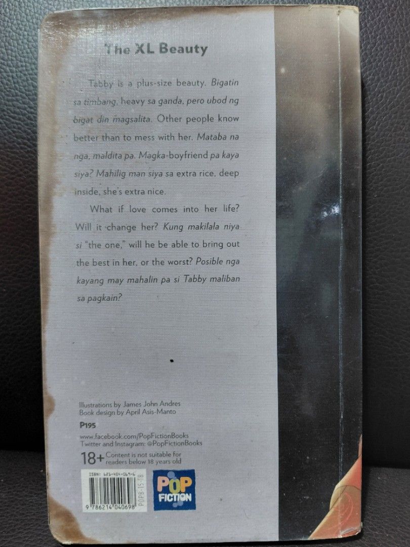 The XL Beauty by superjelly (Category: Storybooks) located in Manila. Submitted by er747 (Listing ID 1469608908, Image 2). Description: - Title: The XL Beauty by superjelly - Inclusions: Original matching bookmark; With plastic cover - Condition: Stains around edges (due to syrup) but text or the inside is unaffected and readable; solid spine Original Price: Php 195 (From NBS).