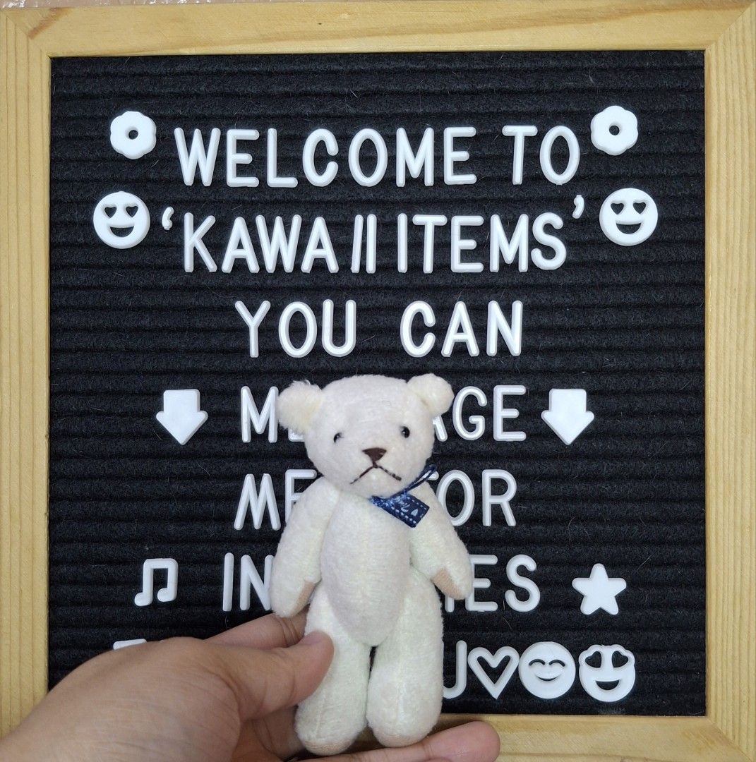 Tiny Studio Teddy Bear White Charm Plush Toy (Category: Plushies & Soft Toys) located in Bulacan. Submitted by kawaii_items_stuffed_toys (Listing ID 1469741893, Image 1). Description: Brand new From japan box Tiny Studios Teddy Bear White Charm/Keychain Height 4½inches/12cm Just message me if you ever want to see more pictures of the item, I'm more than glad to assist you. 📌Location: San Jose Del Monte Bulacan, Philippines 🛵Shipping: Flash/Lala