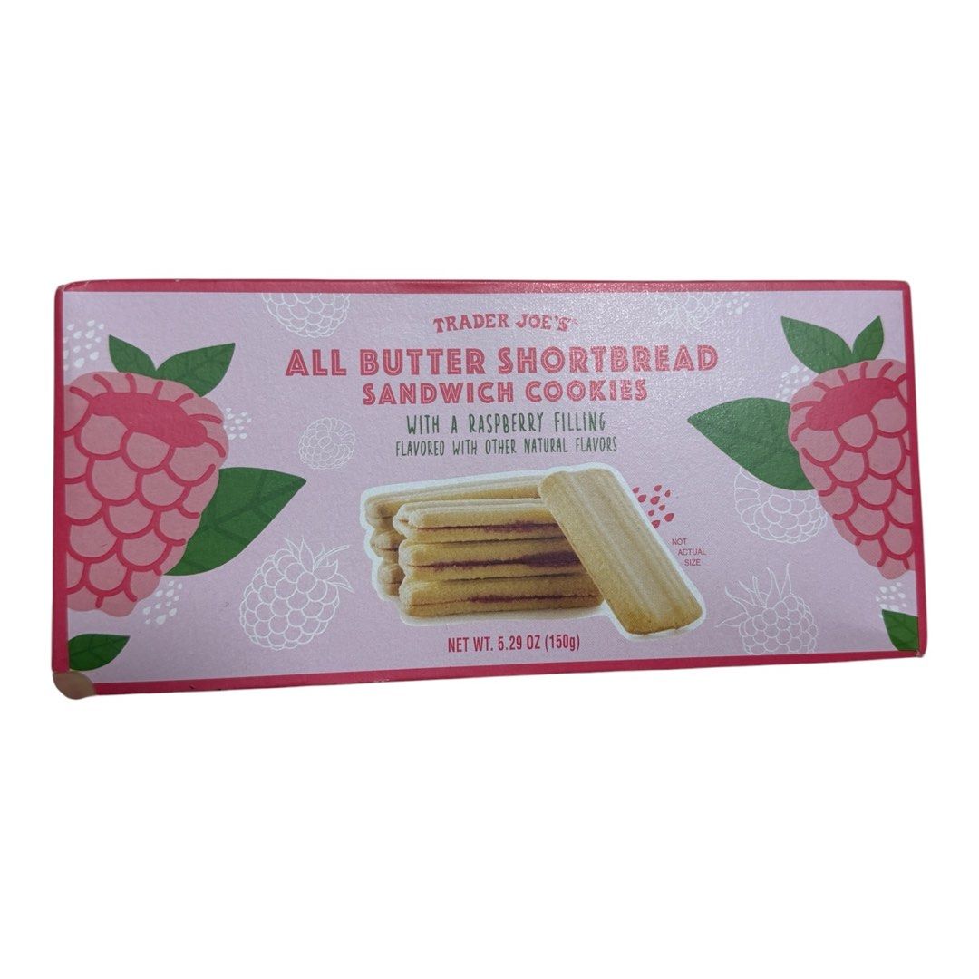 Trader Joe’s All Butter Shortbread (Category: Other Food & Drinks) located in Lipa City. Submitted by lifestyled (Listing ID 1469647933, Image 1). Description: Trader Joe’s All Butter Shortbread Sandwich Cookies with a Raspberry Filling. Expiry 3/30/2027 💯Authentic.