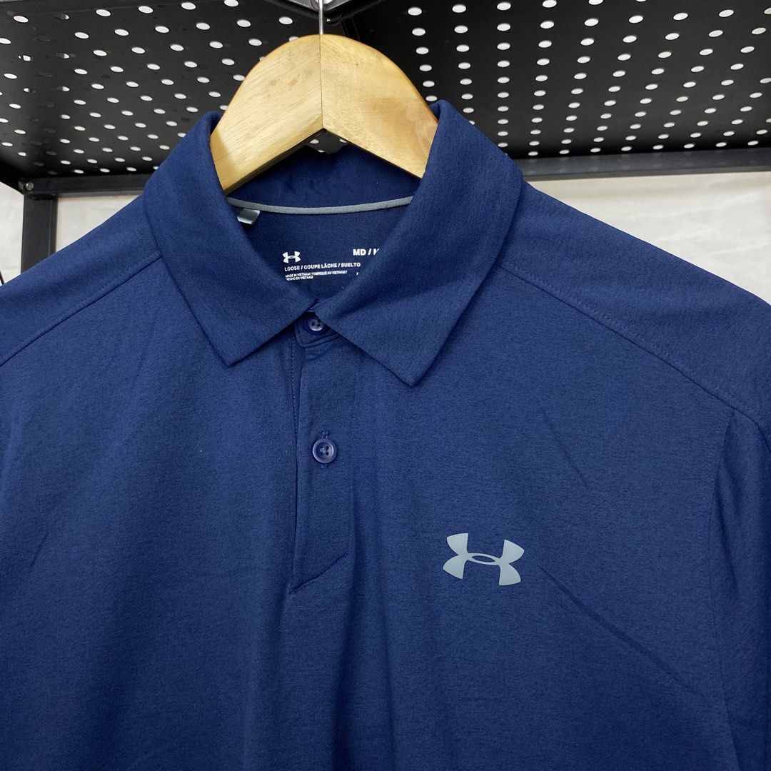 Under Armour Performance Poloshirt (Category: Tshirts & Polo Shirts ) located in Cebu City. Submitted by cebuvntgvibes (Listing ID 1469668202, Image 2). Description: 20W x 27L (S-M) . Deadstock condition. Soft quickdry fabric. Rubberized details. No issue. . Mine ₱1,300+sf.
